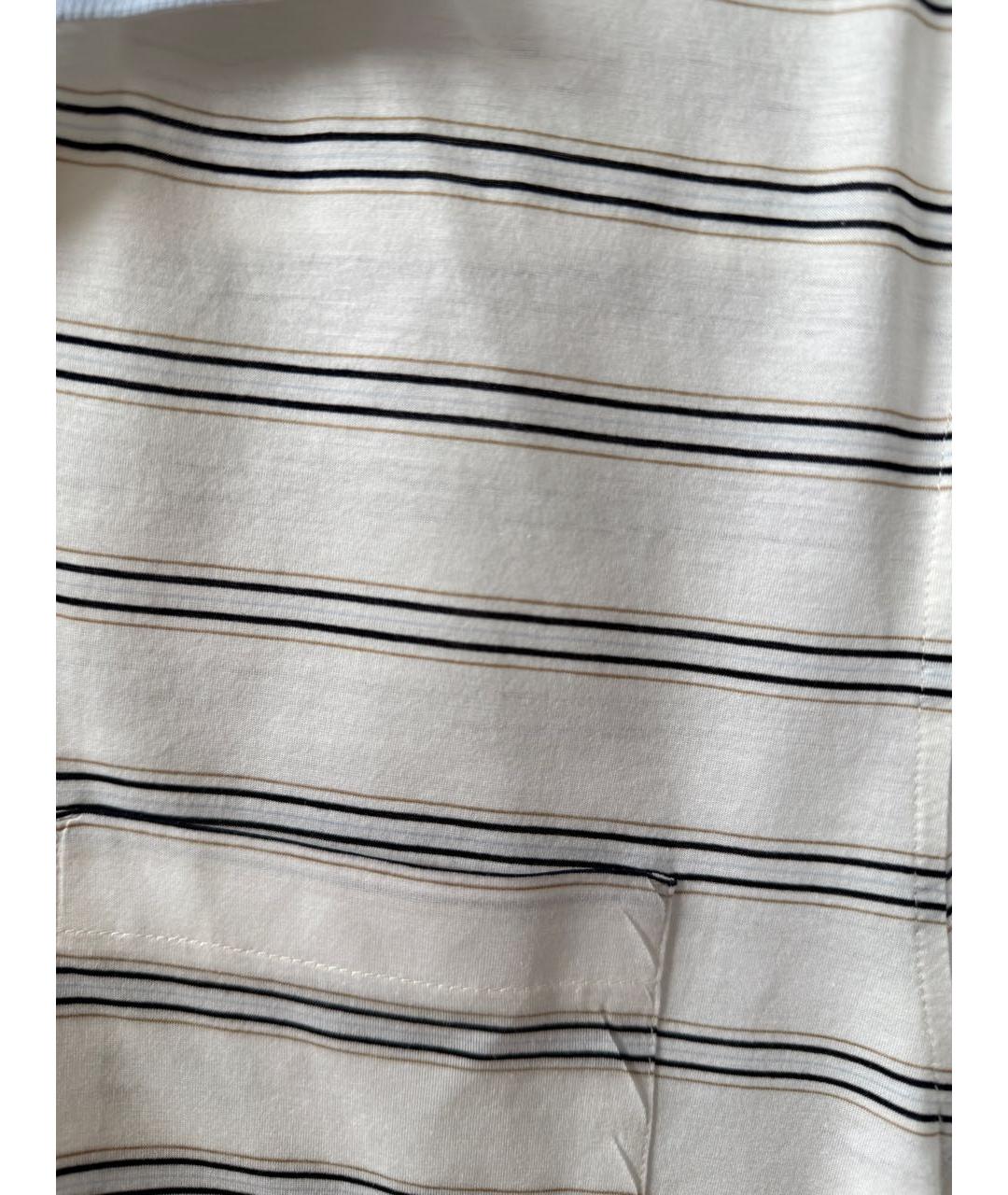 CANALI Белое хлопковое поло с коротким рукавом, фото 4