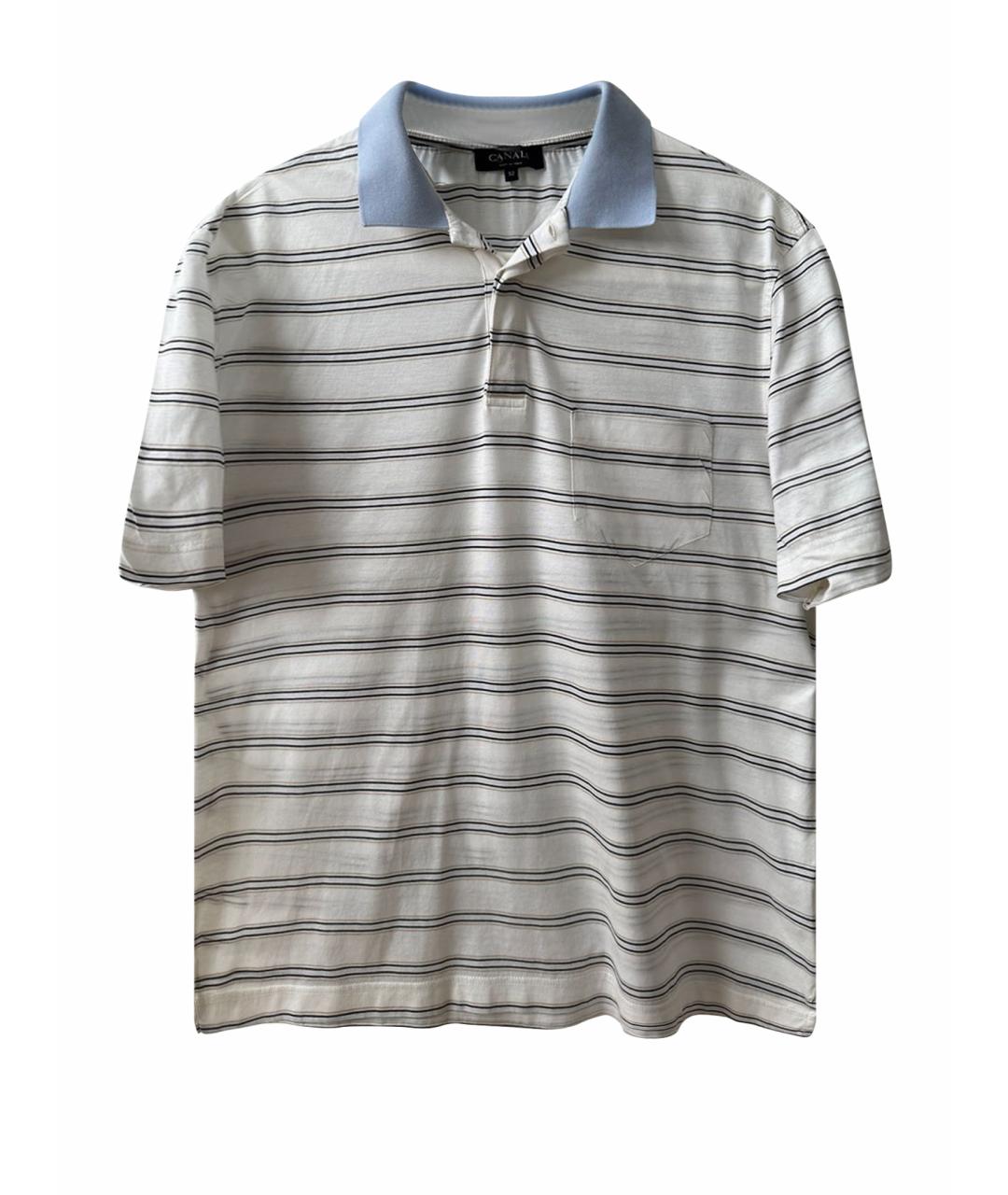 CANALI Белое хлопковое поло с коротким рукавом, фото 1