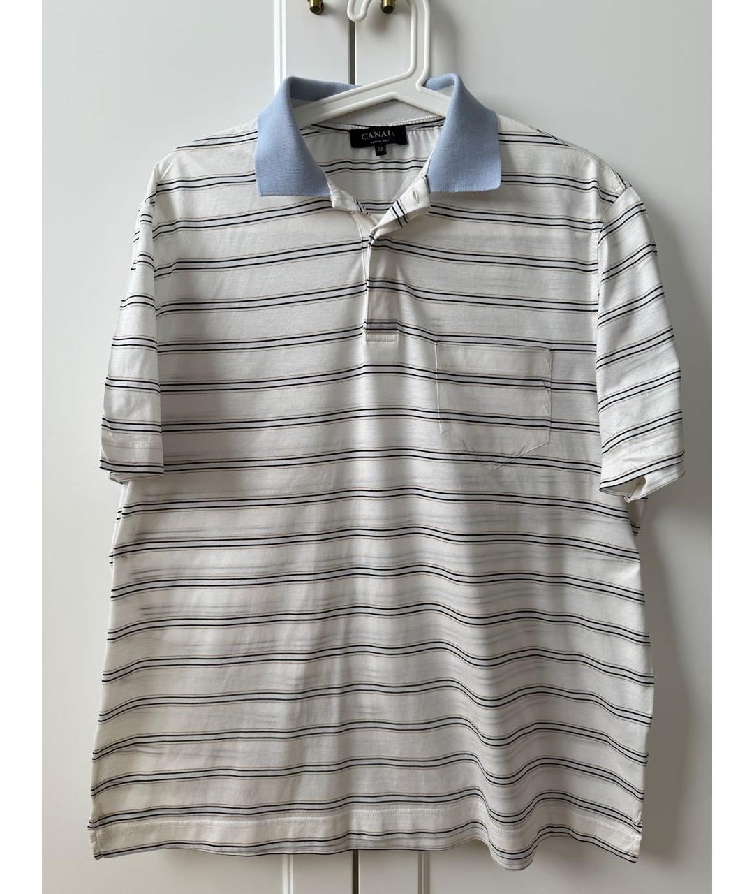 CANALI Белое хлопковое поло с коротким рукавом, фото 5