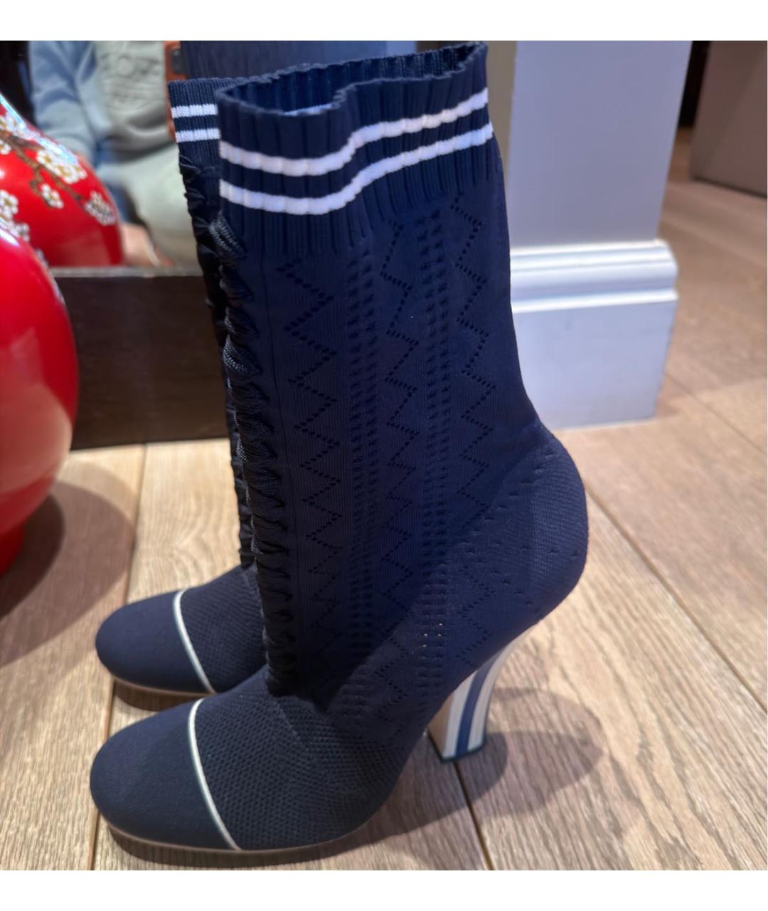 FENDI Синие текстильные ботильоны, фото 9