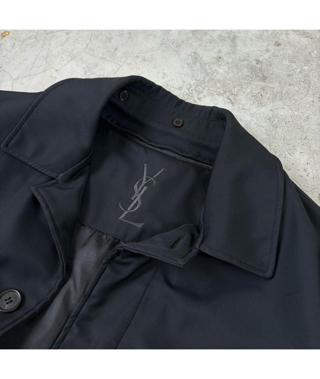 SAINT LAURENT Черное пальто, фото 3