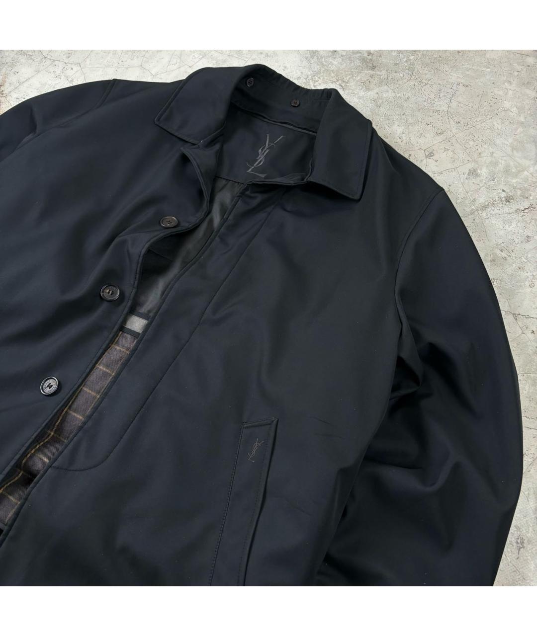 SAINT LAURENT Черное пальто, фото 2