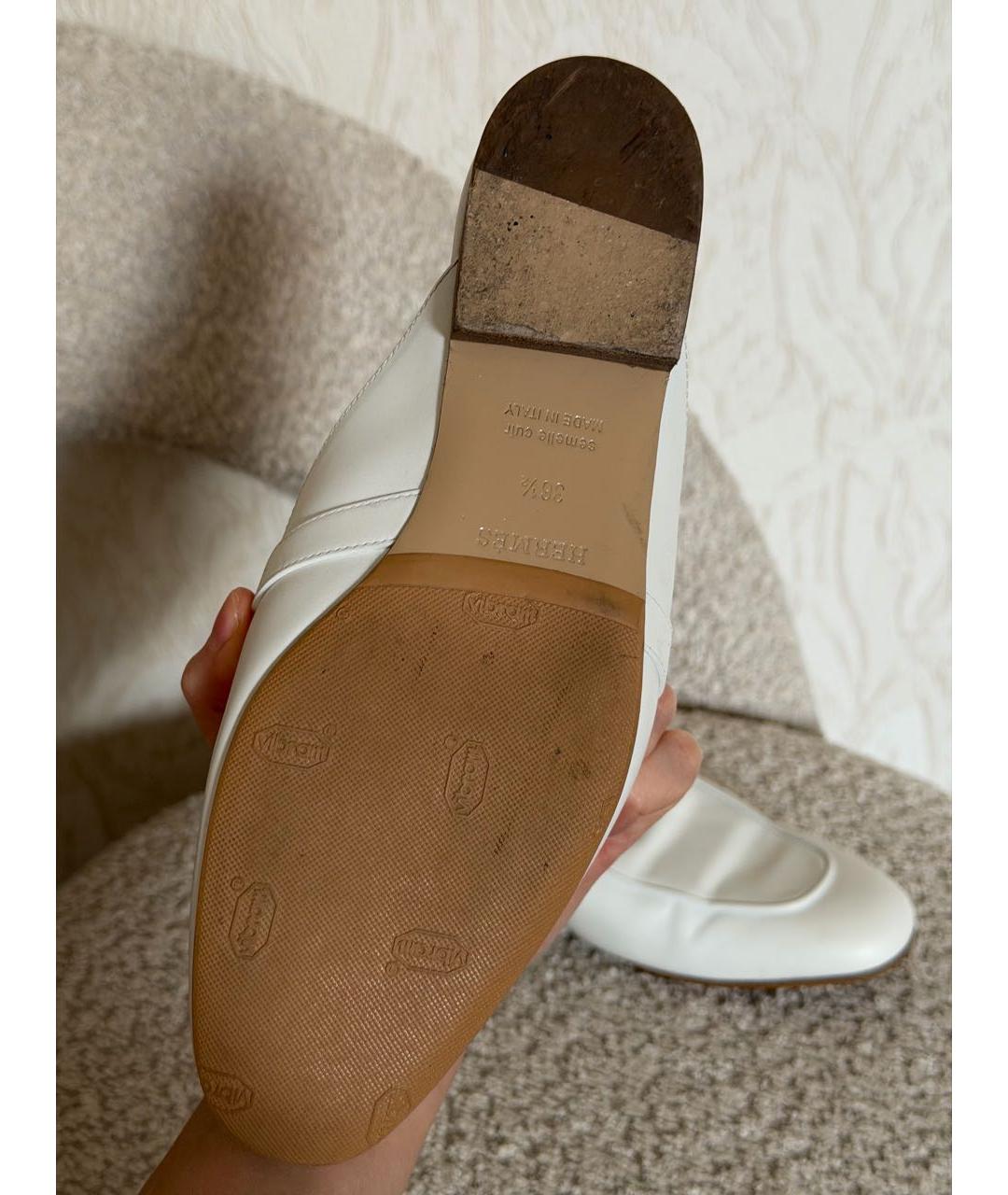 HERMES Белые кожаные мюли, фото 5