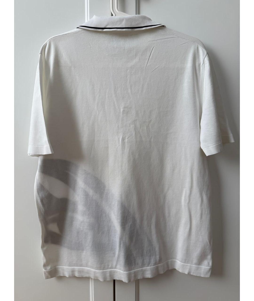 BRIONI Белое хлопковое поло с коротким рукавом, фото 2