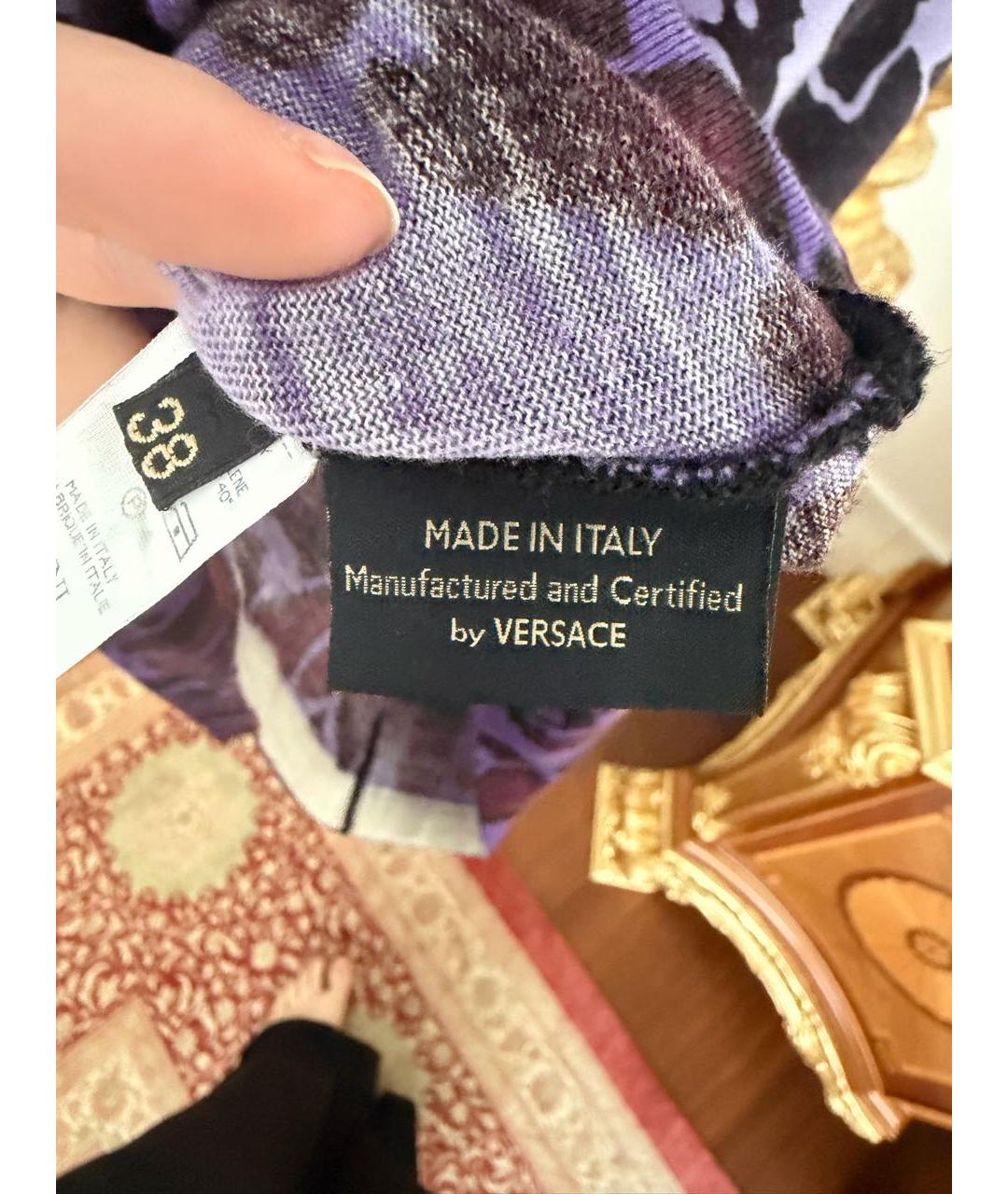 VERSACE Фиолетовая кашемировая водолазка, фото 5