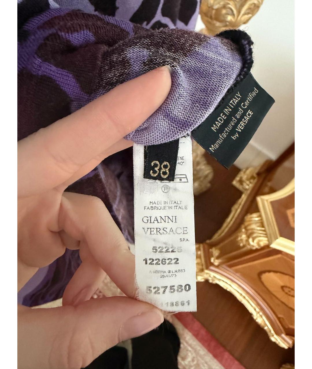 VERSACE Фиолетовая кашемировая водолазка, фото 4