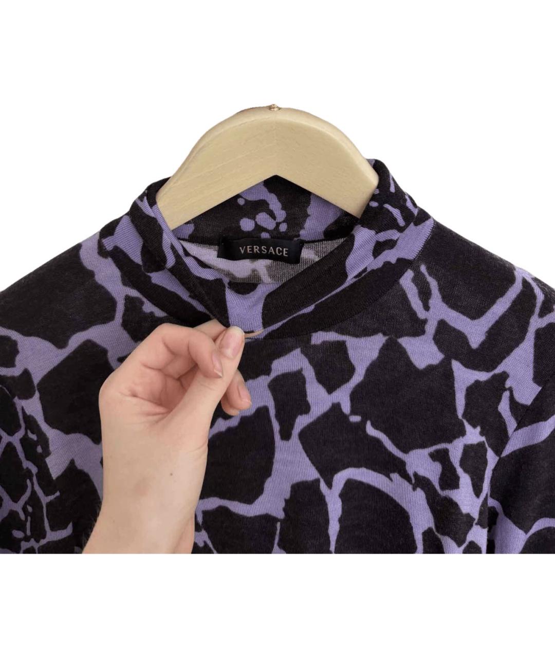 VERSACE Фиолетовая кашемировая водолазка, фото 3