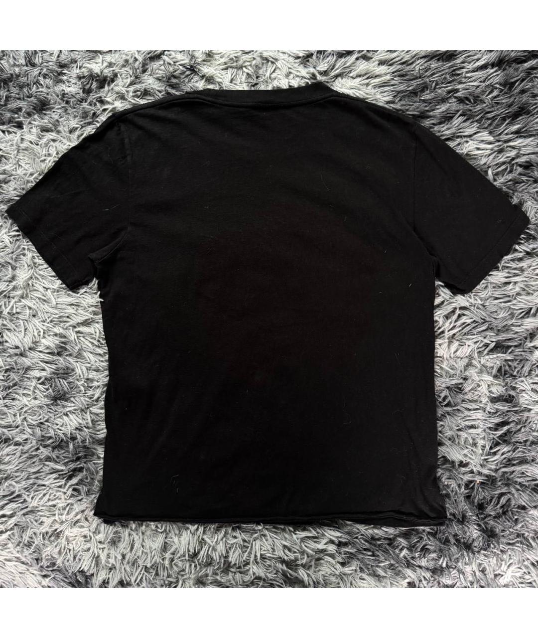 SAINT LAURENT Черная хлопковая футболка, фото 2