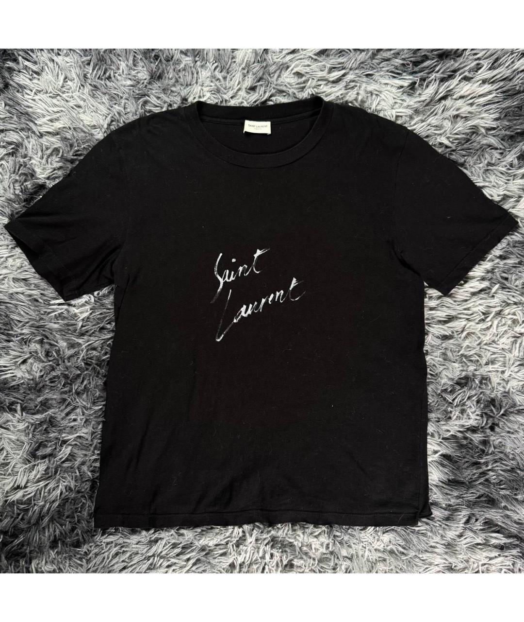 SAINT LAURENT Черная хлопковая футболка, фото 8