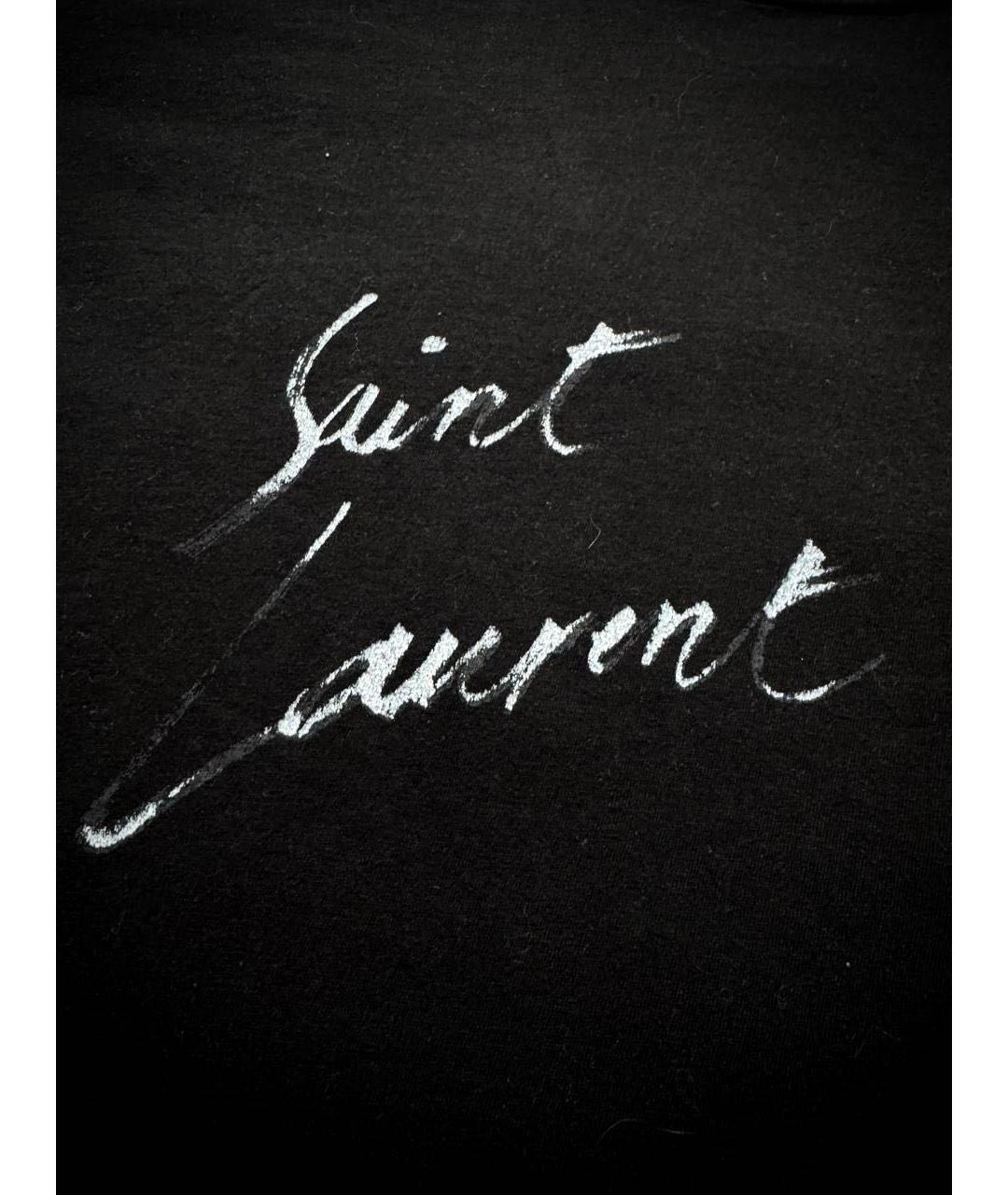 SAINT LAURENT Черная хлопковая футболка, фото 3