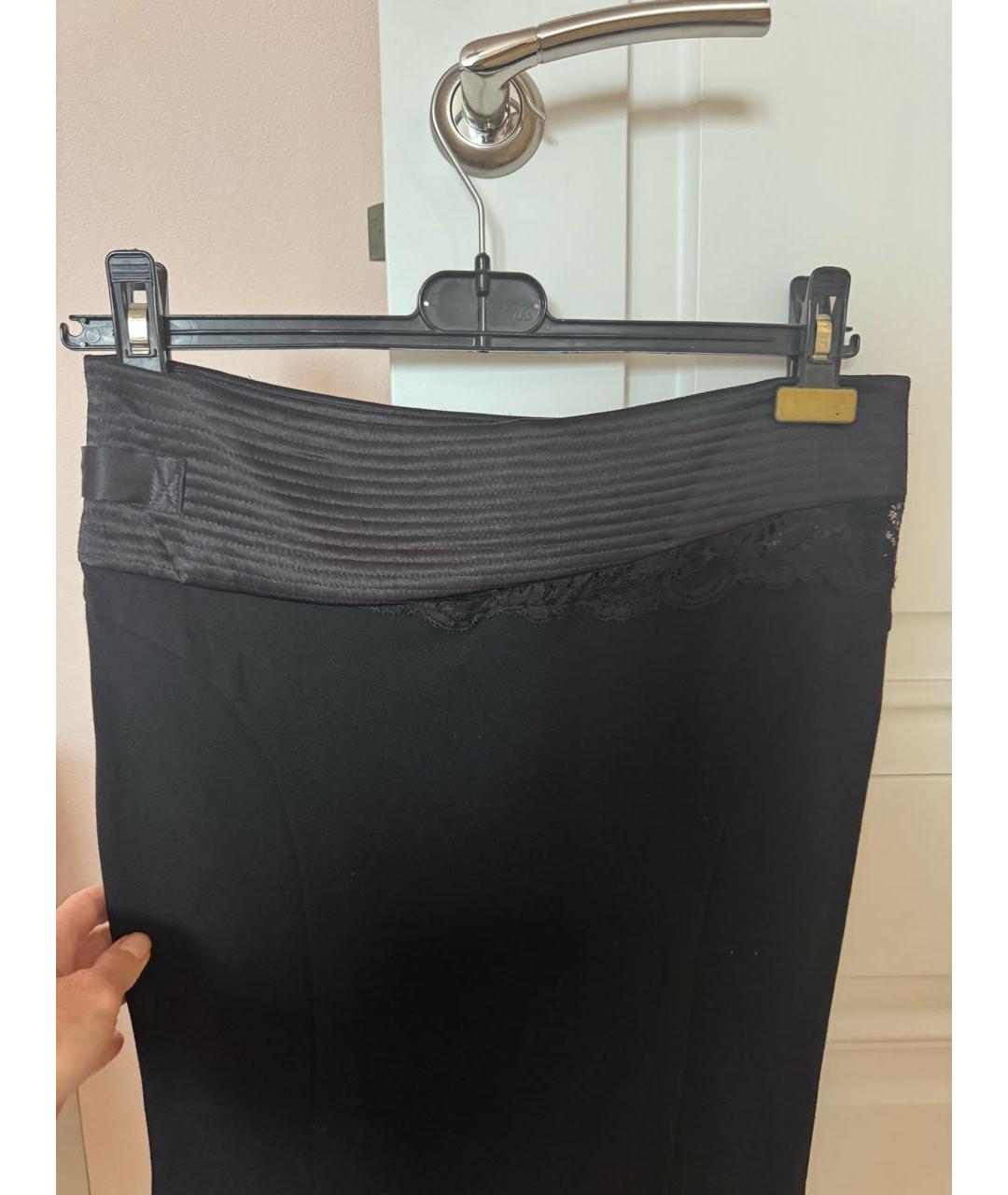 VERSACE JEANS COUTURE Черная хлопко-эластановая юбка миди, фото 3