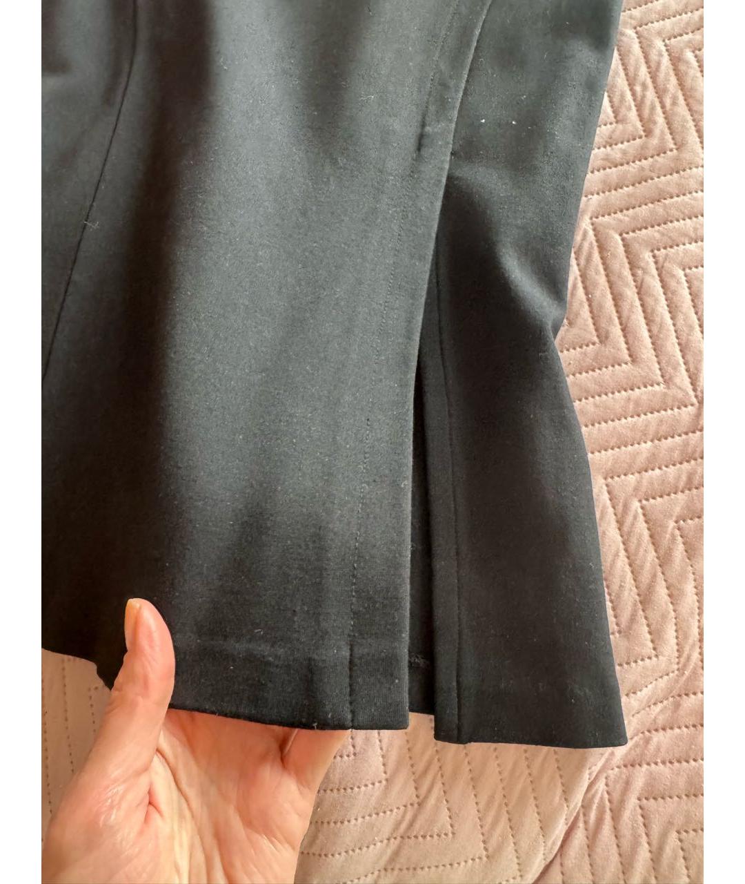 VERSACE JEANS COUTURE Черная хлопко-эластановая юбка миди, фото 4