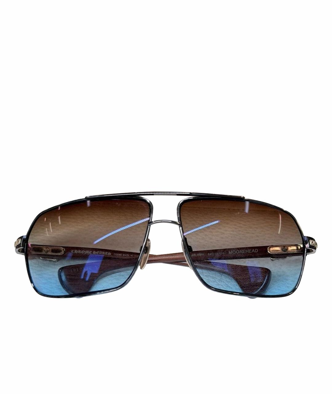 CHROME HEARTS Черные деревянные солнцезащитные очки, фото 1