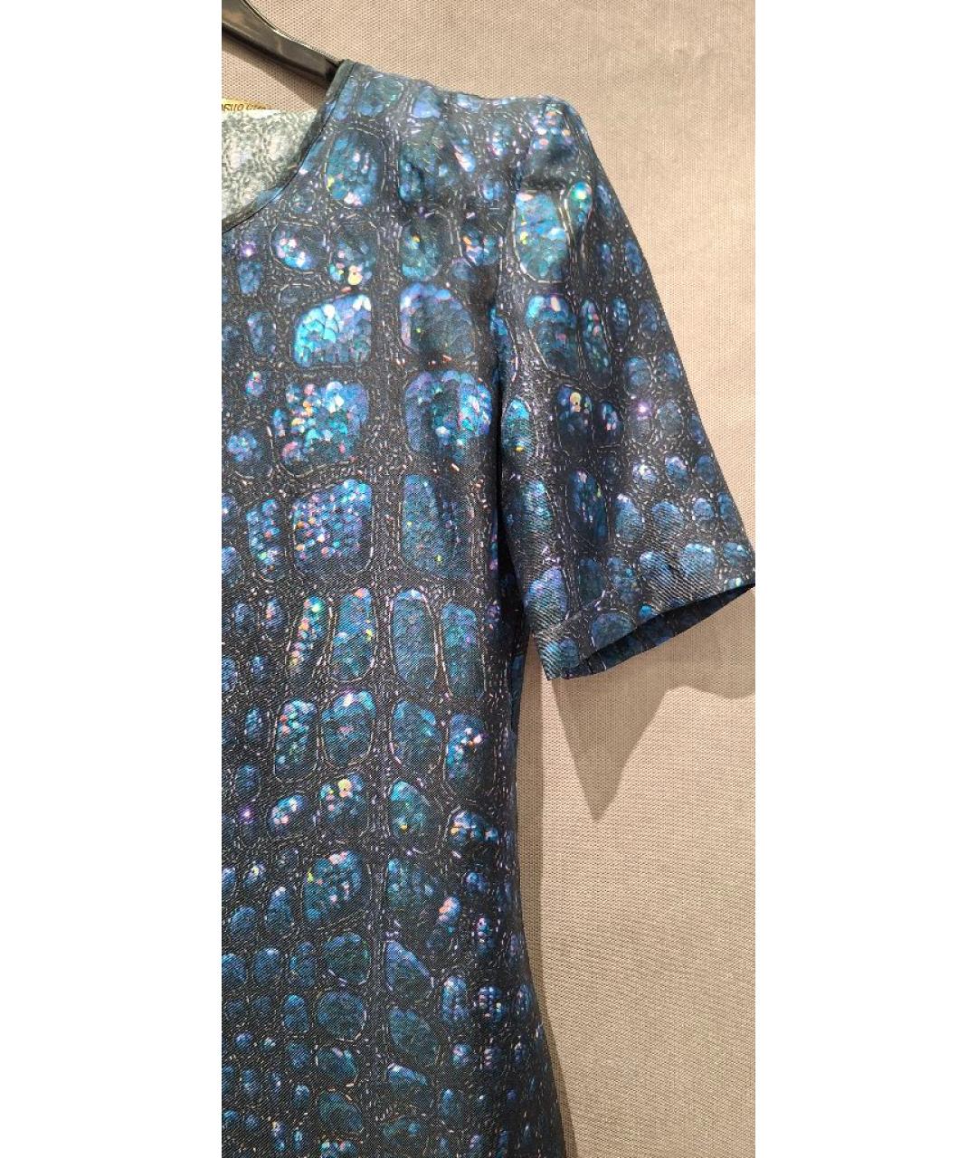 ROBERTO CAVALLI Темно-синяя шелковая блузы, фото 6