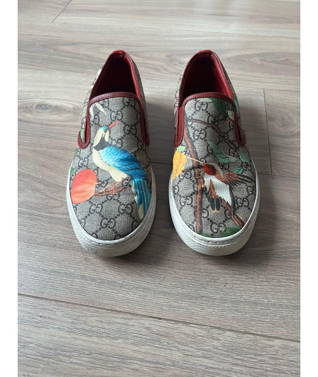 GUCCI Бежевые кожаные лоферы, фото 2