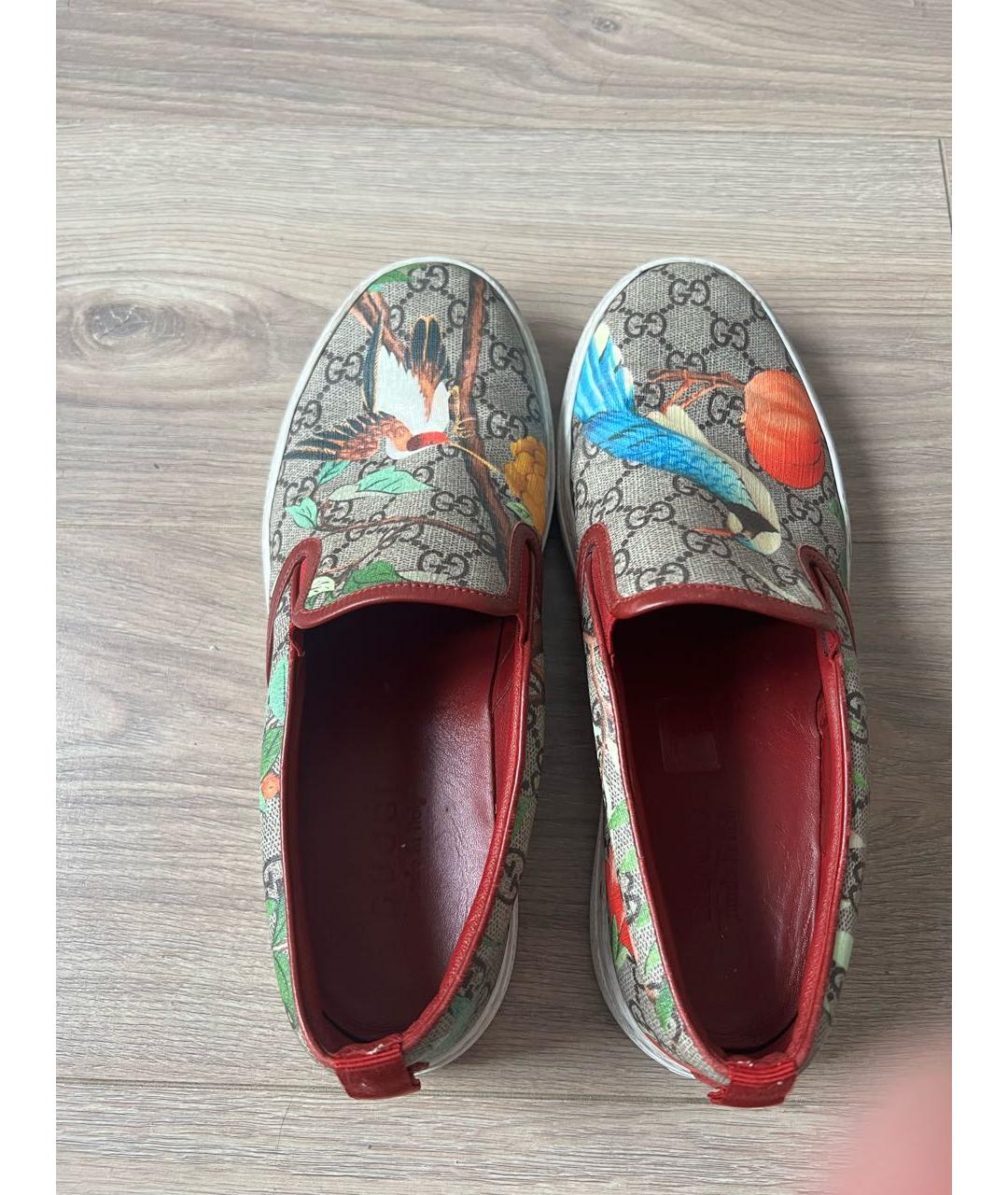 GUCCI Бежевые кожаные лоферы, фото 3