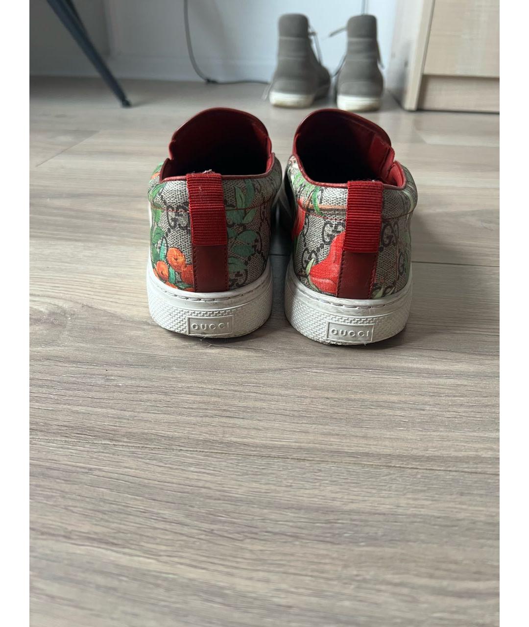 GUCCI Бежевые кожаные лоферы, фото 4