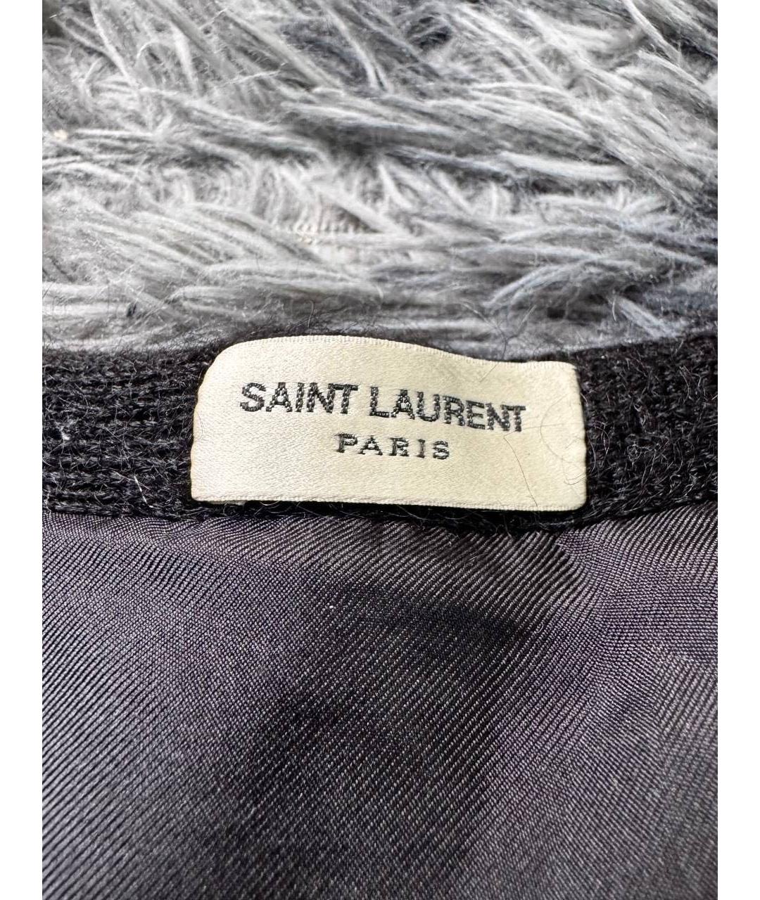 SAINT LAURENT Голубой шерстяной кардиган, фото 4