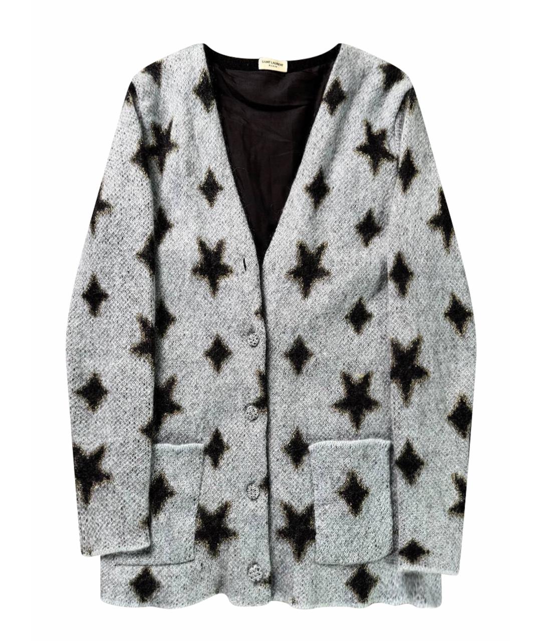 SAINT LAURENT Голубой шерстяной кардиган, фото 1