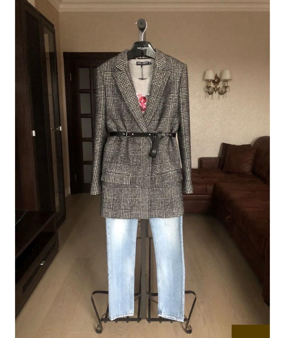 DOLCE&GABBANA Серая хлопковая футболка, фото 4