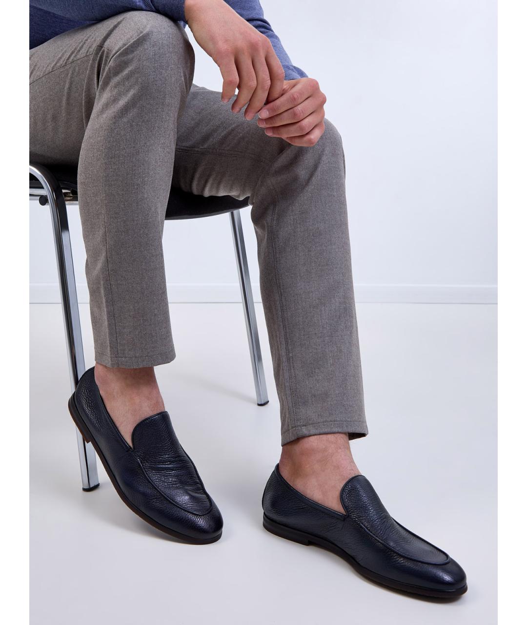 BARRETT Синие кожаные лоферы, фото 2