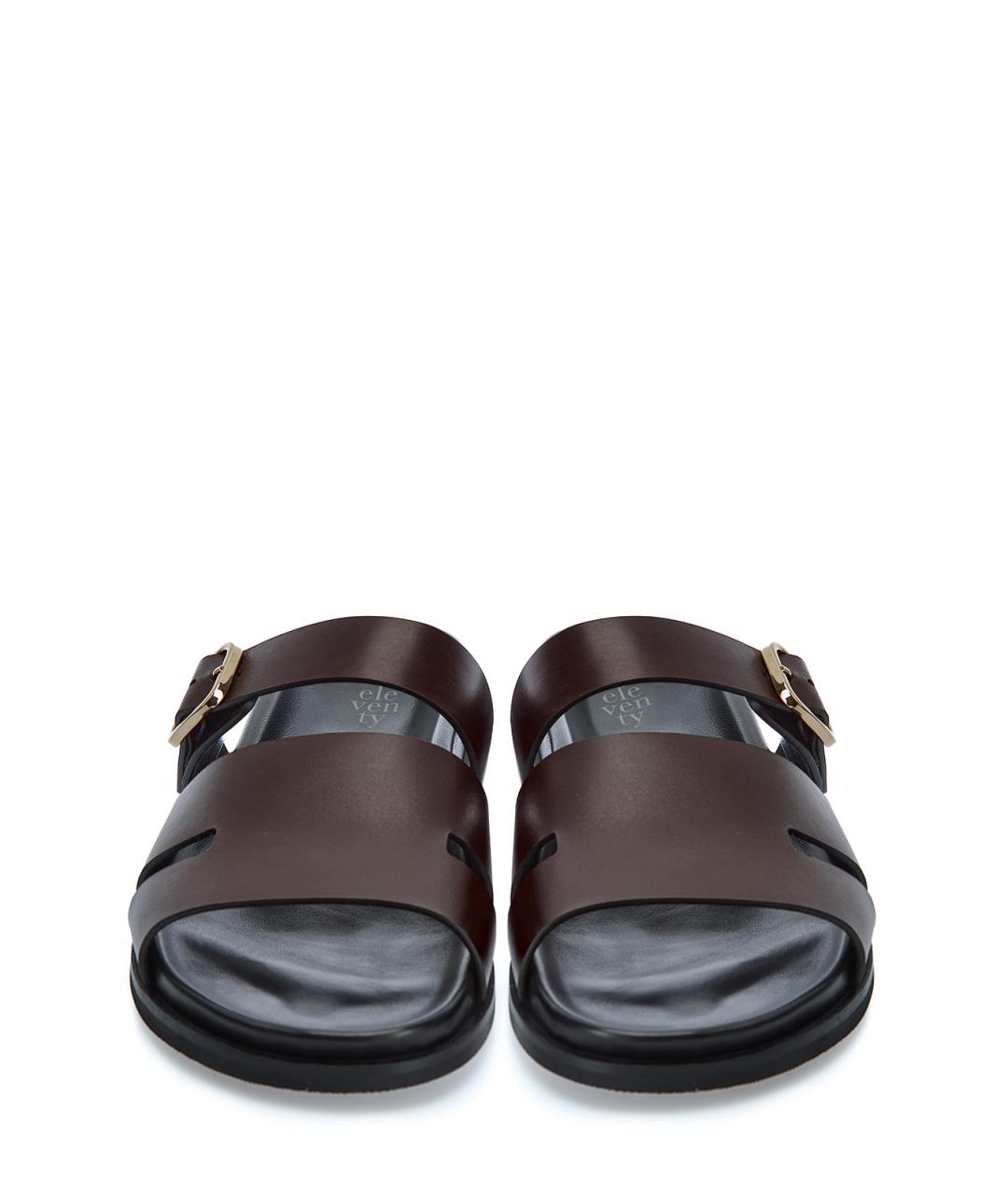 ELEVENTY Коричневые кожаные сандалии, фото 6