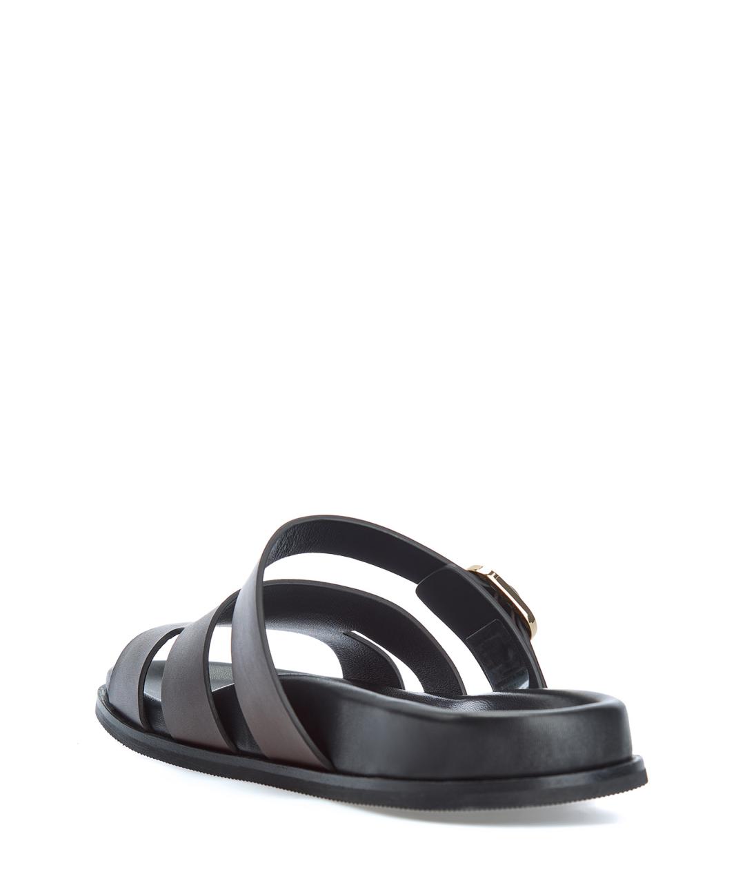 ELEVENTY Коричневые кожаные сандалии, фото 4