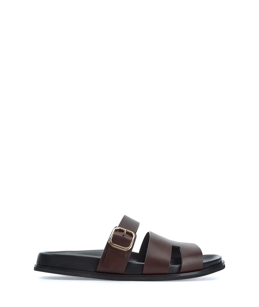 ELEVENTY Коричневые кожаные сандалии, фото 1