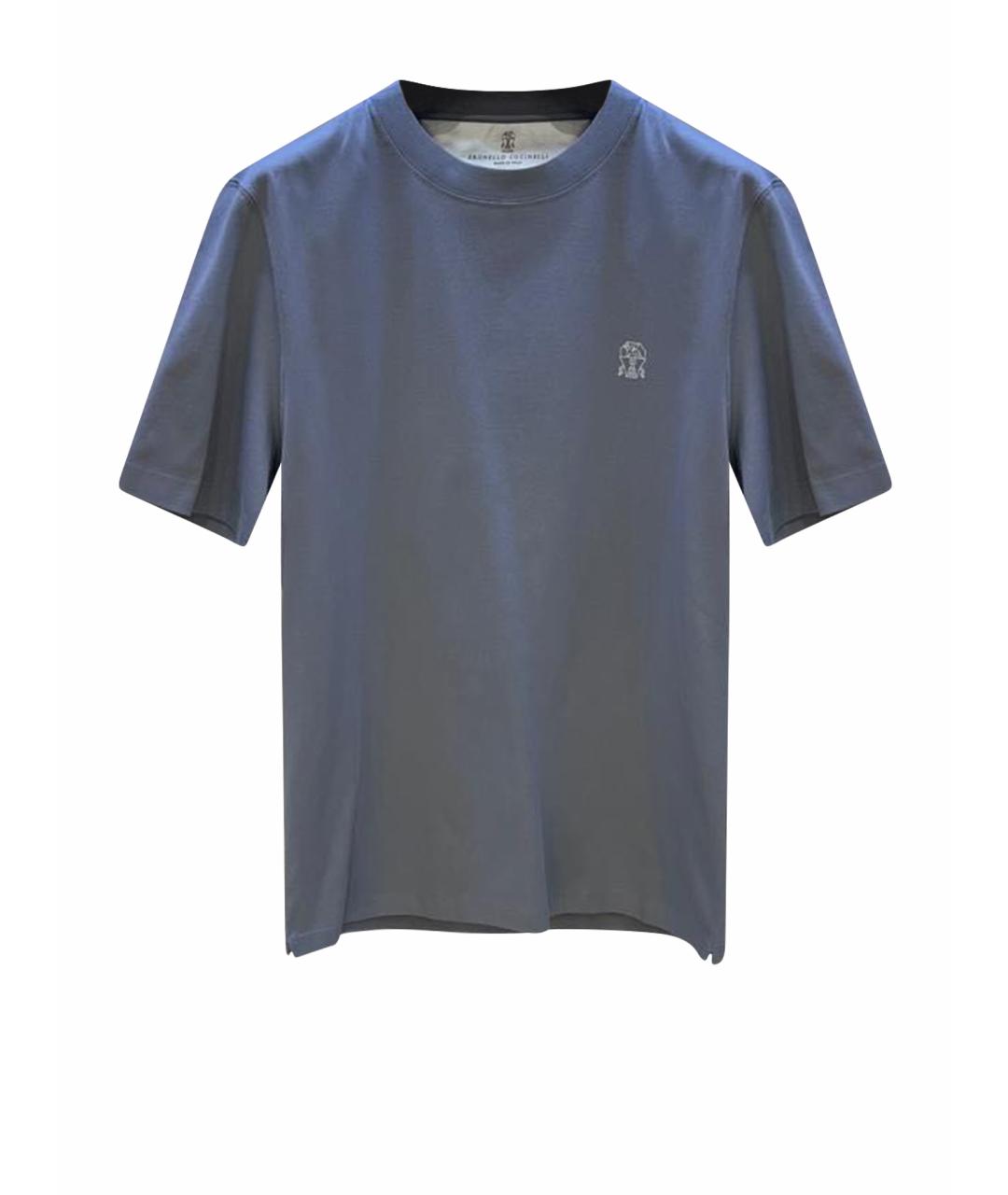 BRUNELLO CUCINELLI Голубая футболка, фото 3