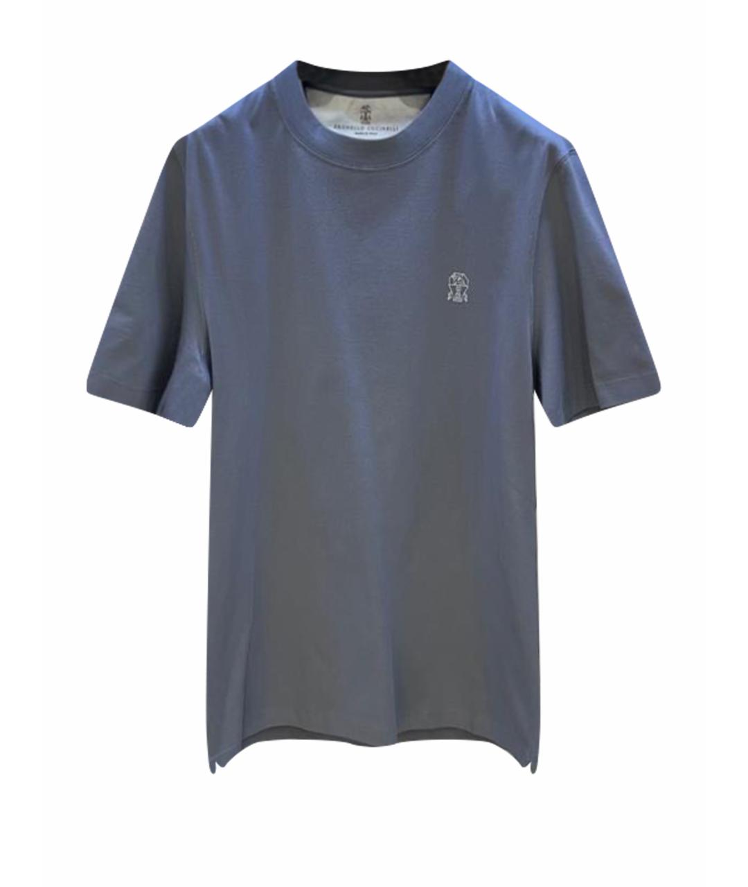 BRUNELLO CUCINELLI Голубая футболка, фото 1