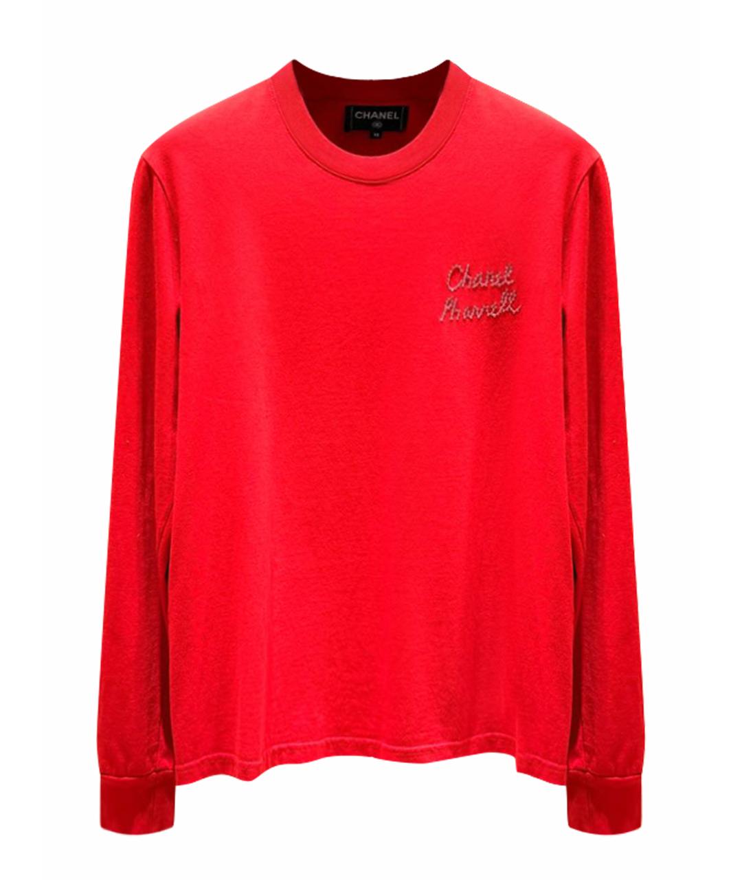 CHANEL Красный хлопко-эластановый джемпер / свитер, фото 1