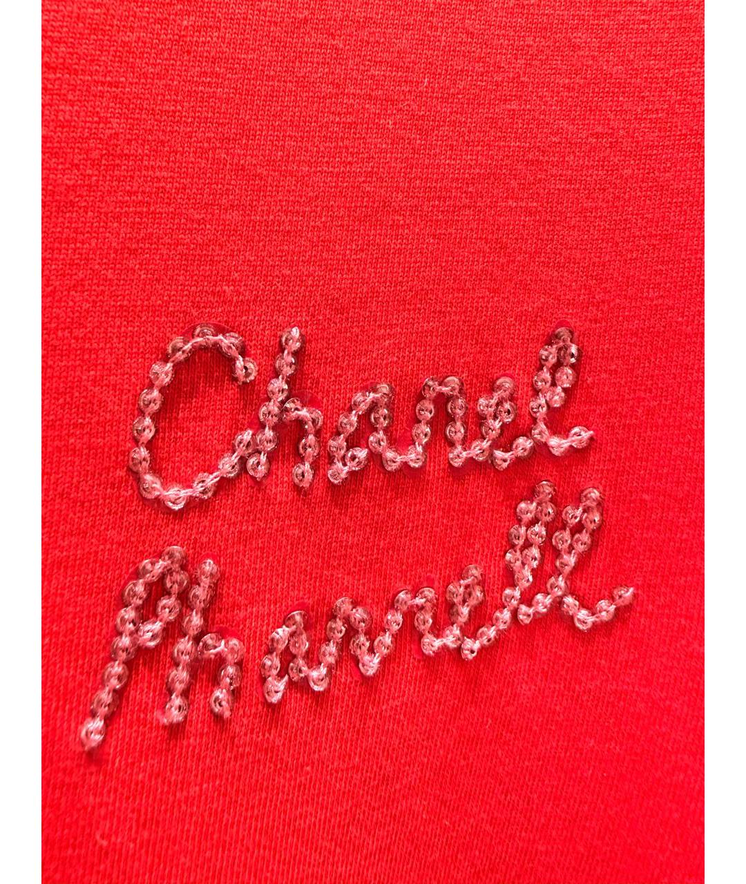 CHANEL Красный хлопко-эластановый джемпер / свитер, фото 3