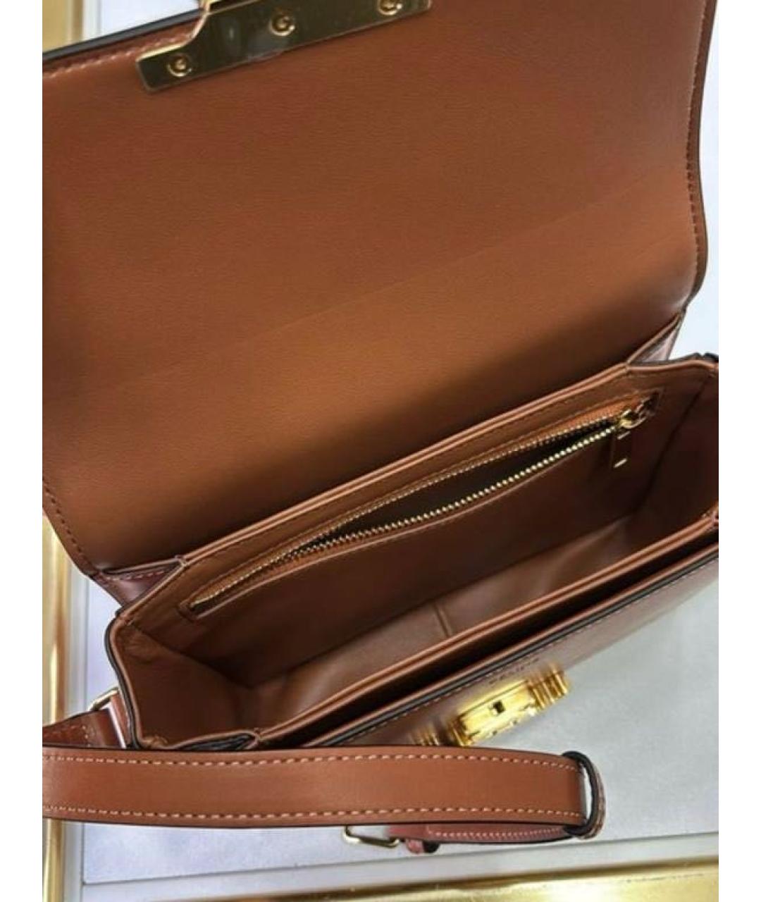 CELINE Коричневая кожаная сумка через плечо, фото 7