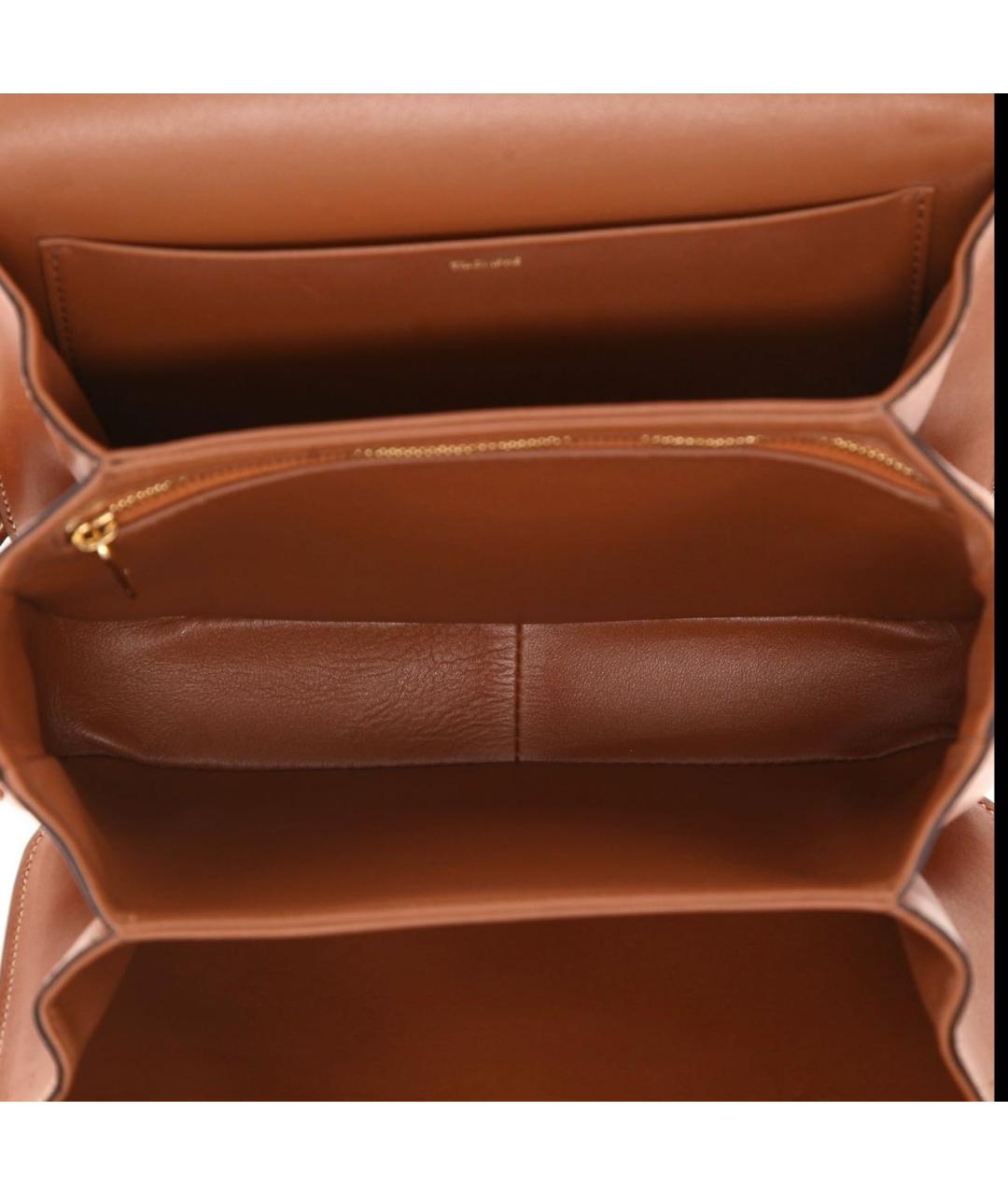 CELINE Коричневая кожаная сумка через плечо, фото 3