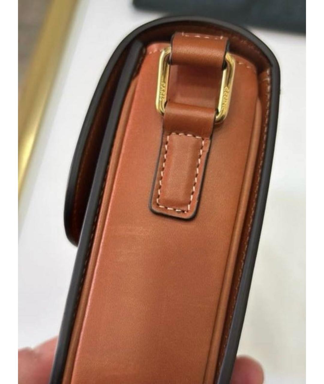 CELINE Коричневая кожаная сумка через плечо, фото 6