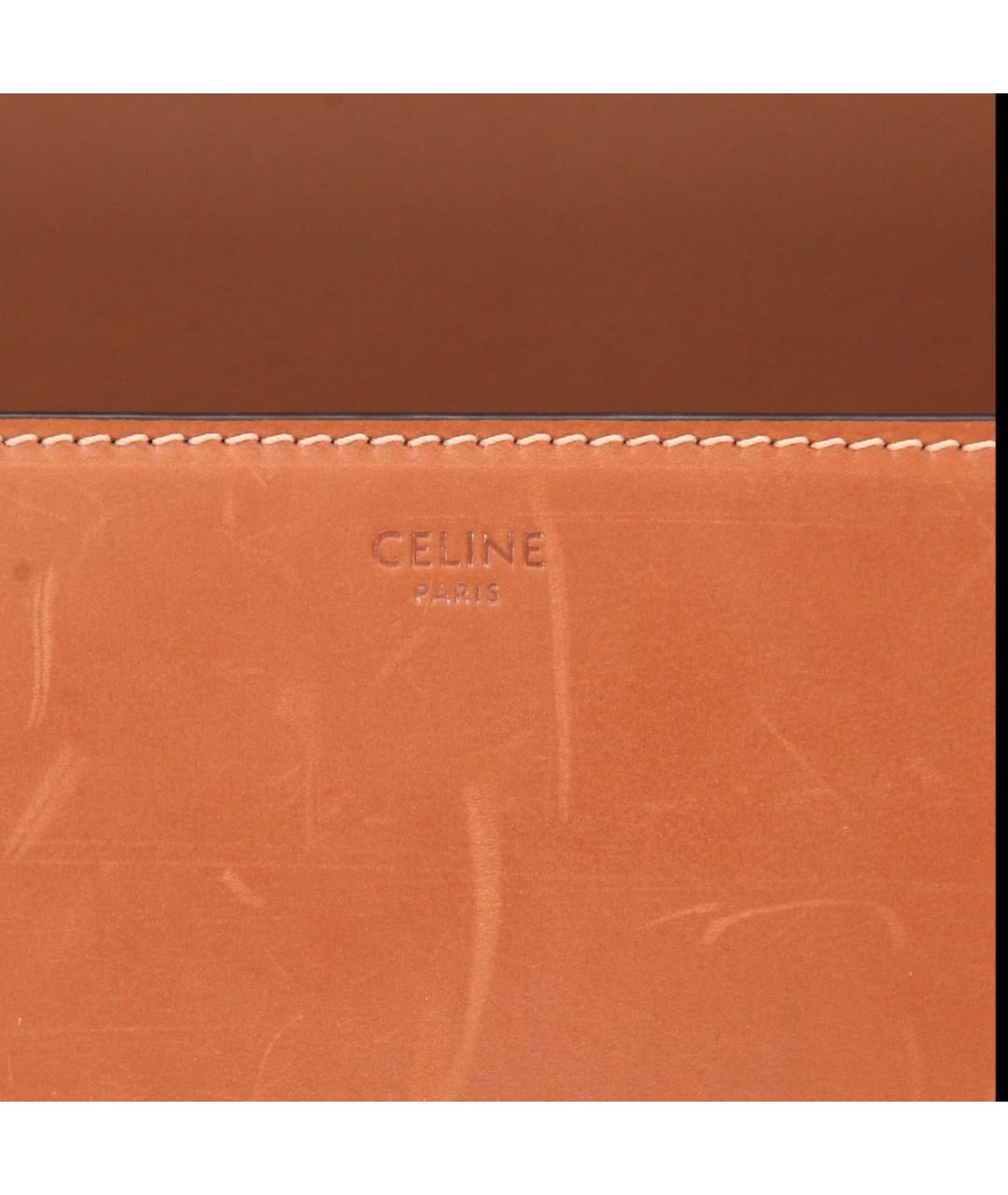 CELINE Коричневая кожаная сумка через плечо, фото 4