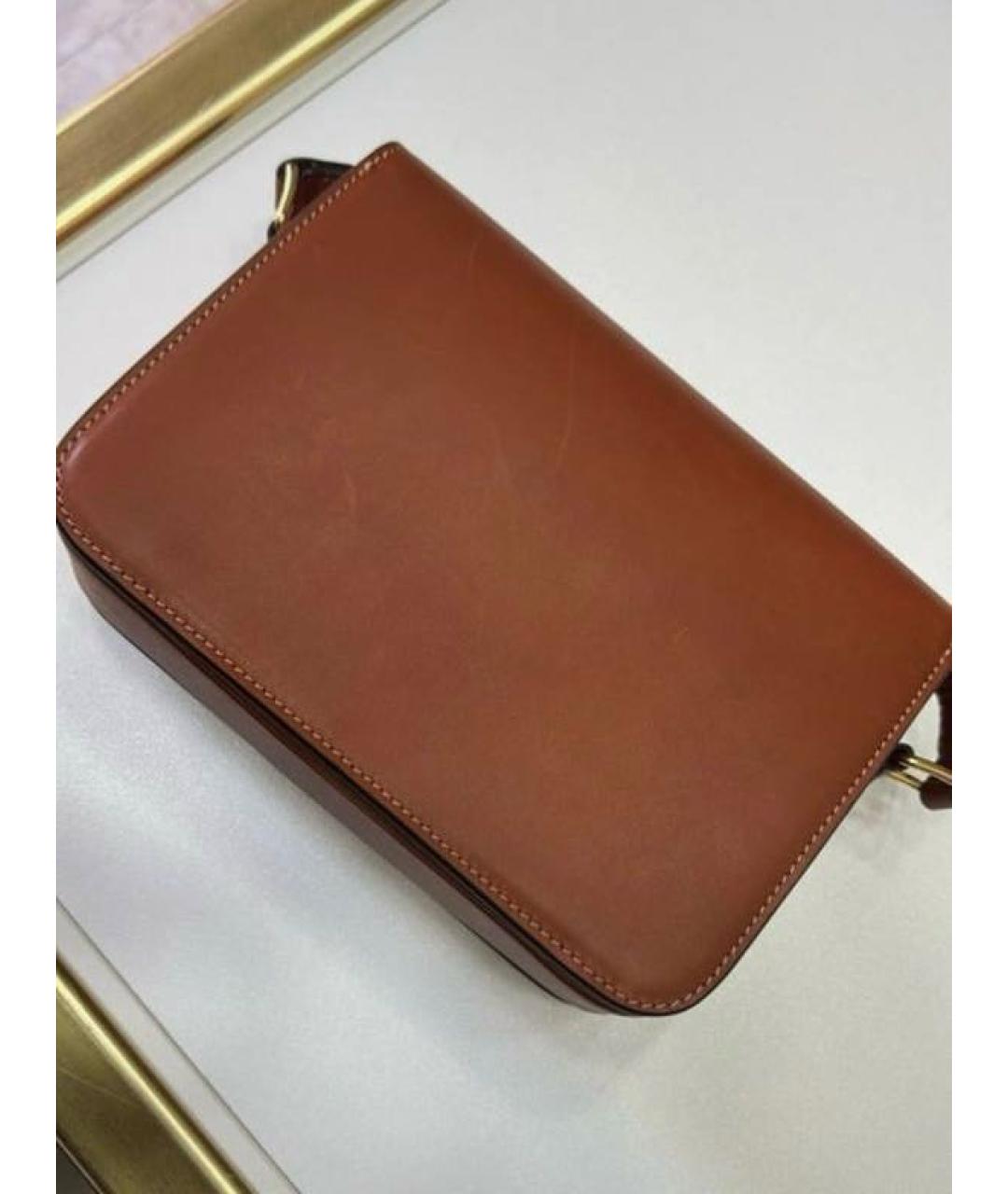 CELINE Коричневая кожаная сумка через плечо, фото 8