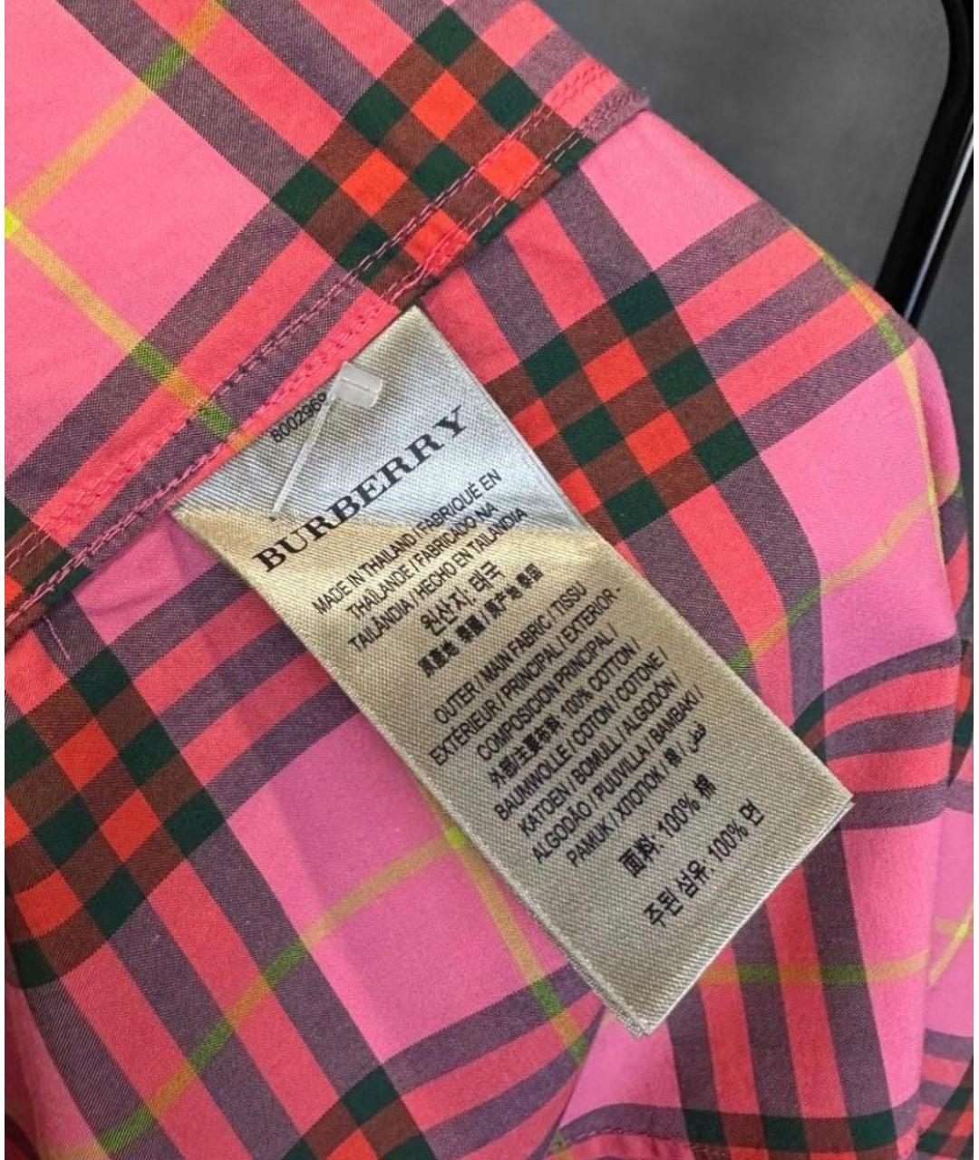 BURBERRY Розовая хлопковая рубашка, фото 6