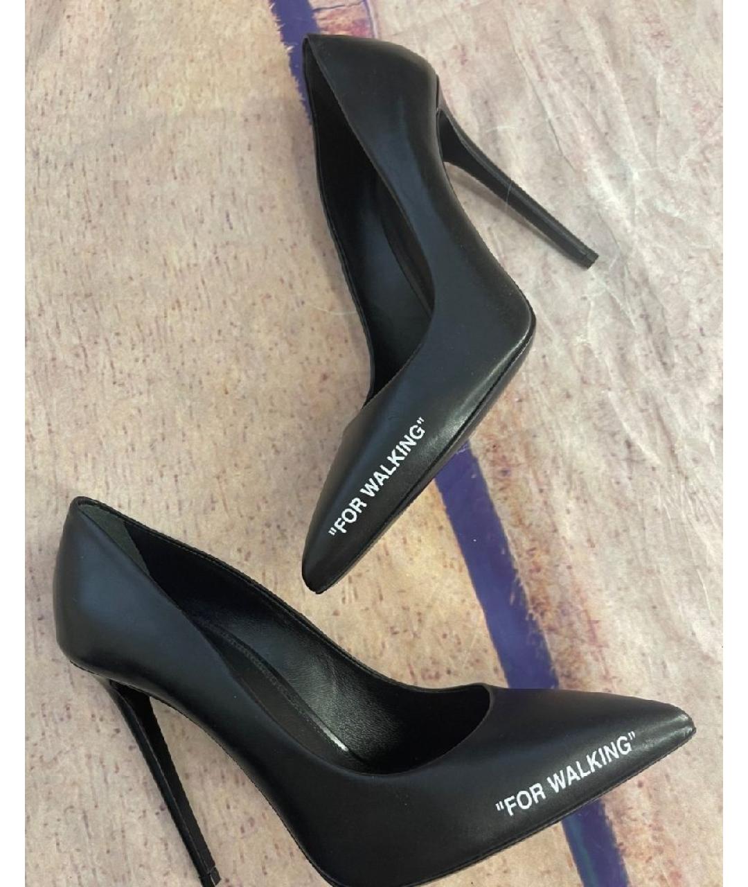 OFF-WHITE Черные кожаные туфли, фото 5