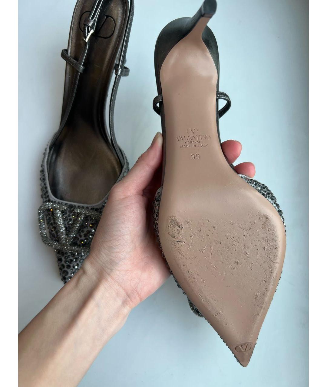 VALENTINO Серые кожаные туфли, фото 4