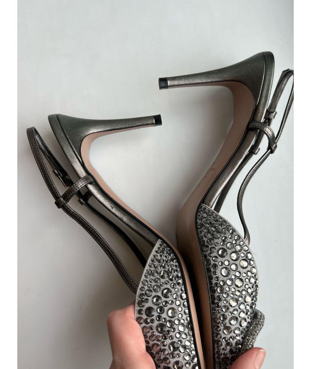 VALENTINO Серые кожаные туфли, фото 5