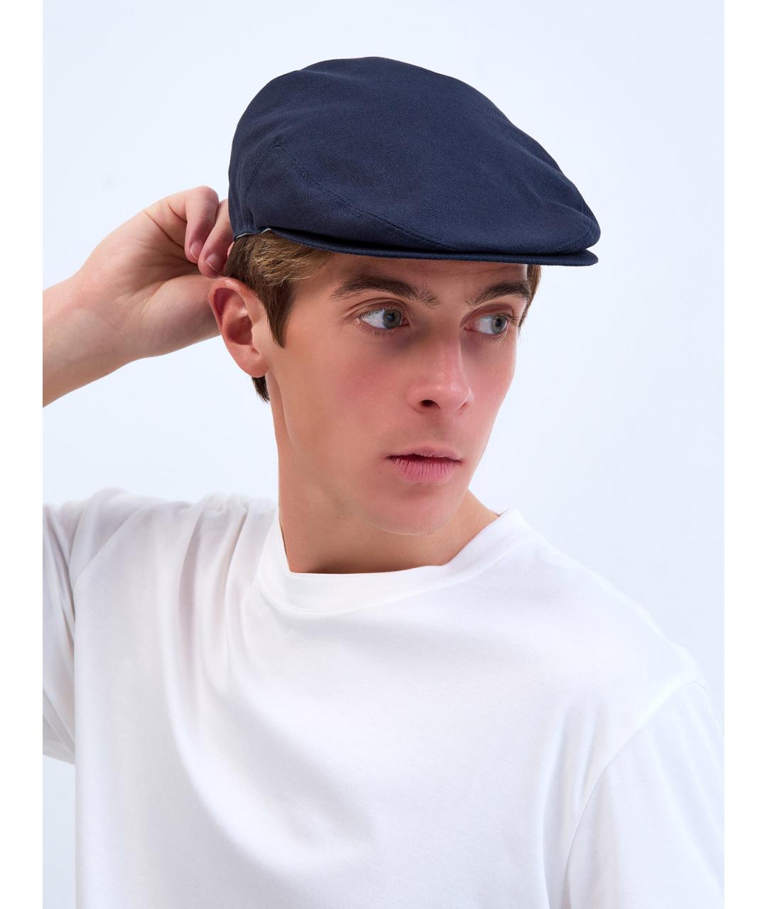 ELEVENTY Синяя хлопковая кепка/бейсболка, фото 2