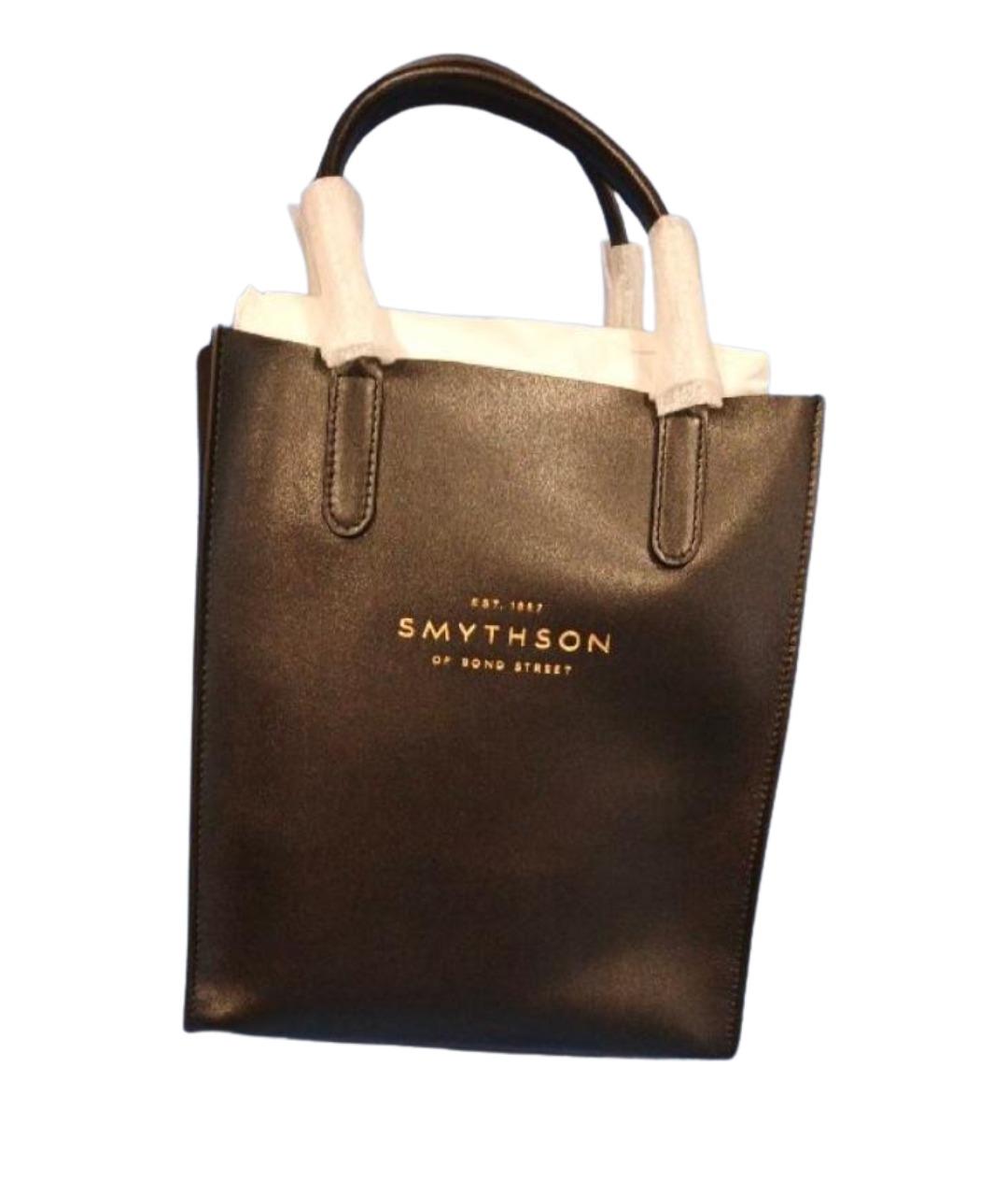 SMYTHSON Черная кожаная сумка тоут, фото 1