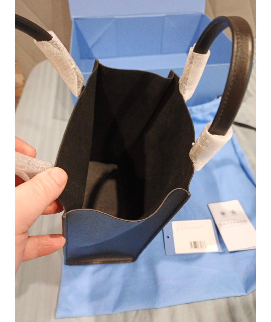 SMYTHSON Черная кожаная сумка тоут, фото 4