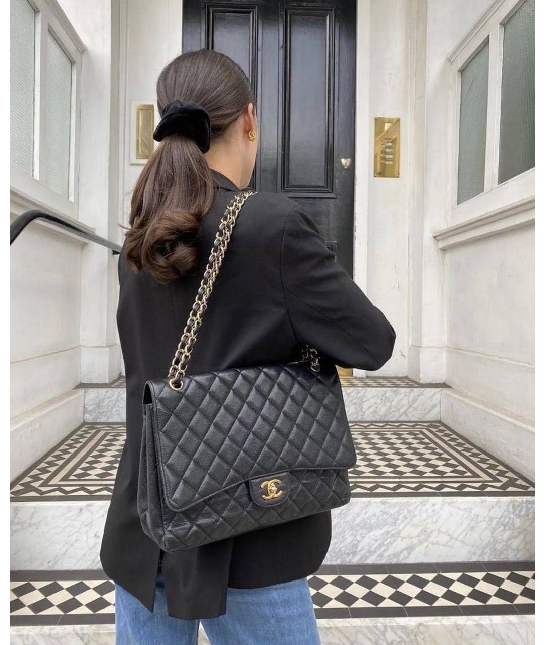 CHANEL Черная кожаная сумка через плечо, фото 5