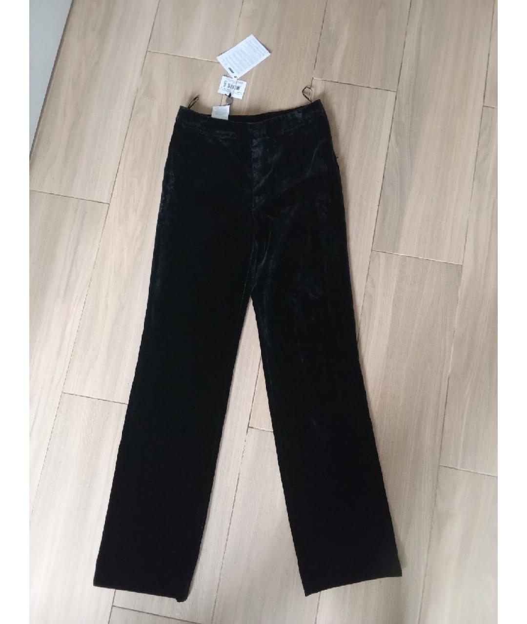 BOUTIQUE MOSCHINO Черные вискозные брюки широкие, фото 2
