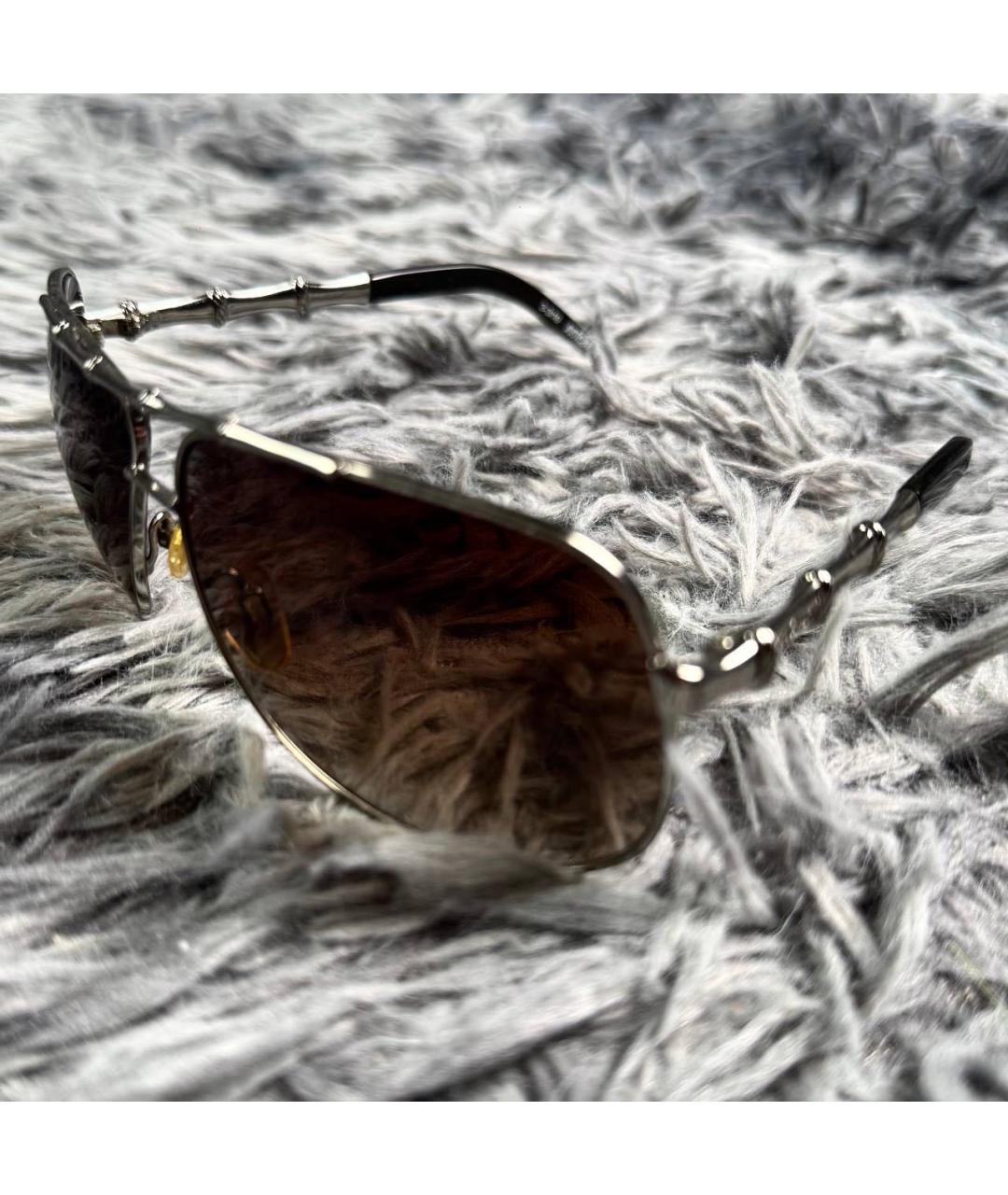JUST CAVALLI Серебряные металлические солнцезащитные очки, фото 5