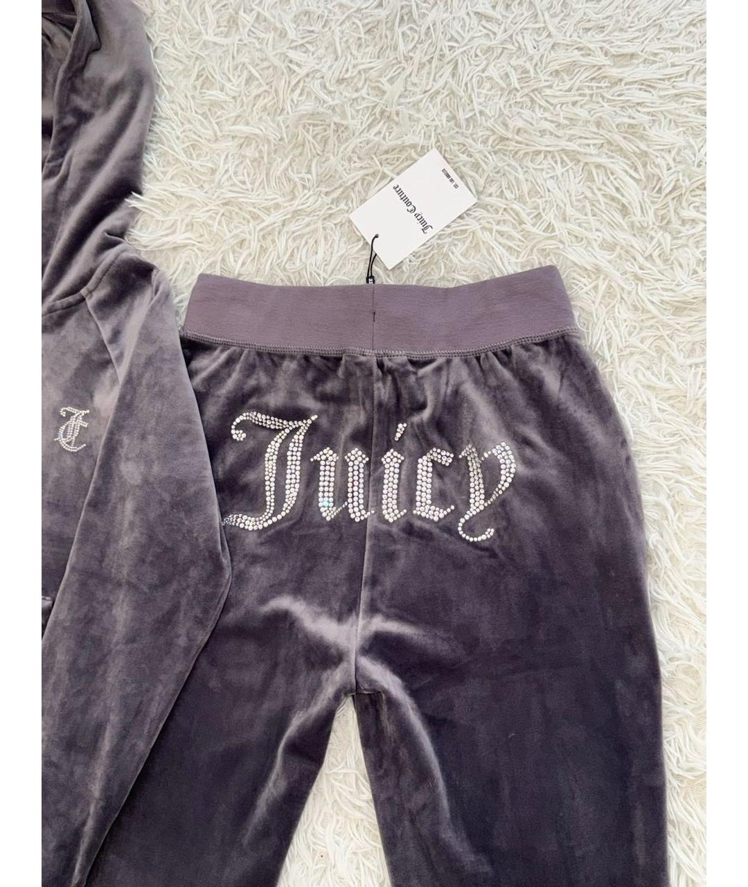JUICY COUTURE Антрацитовый велюровый спортивные костюмы, фото 4