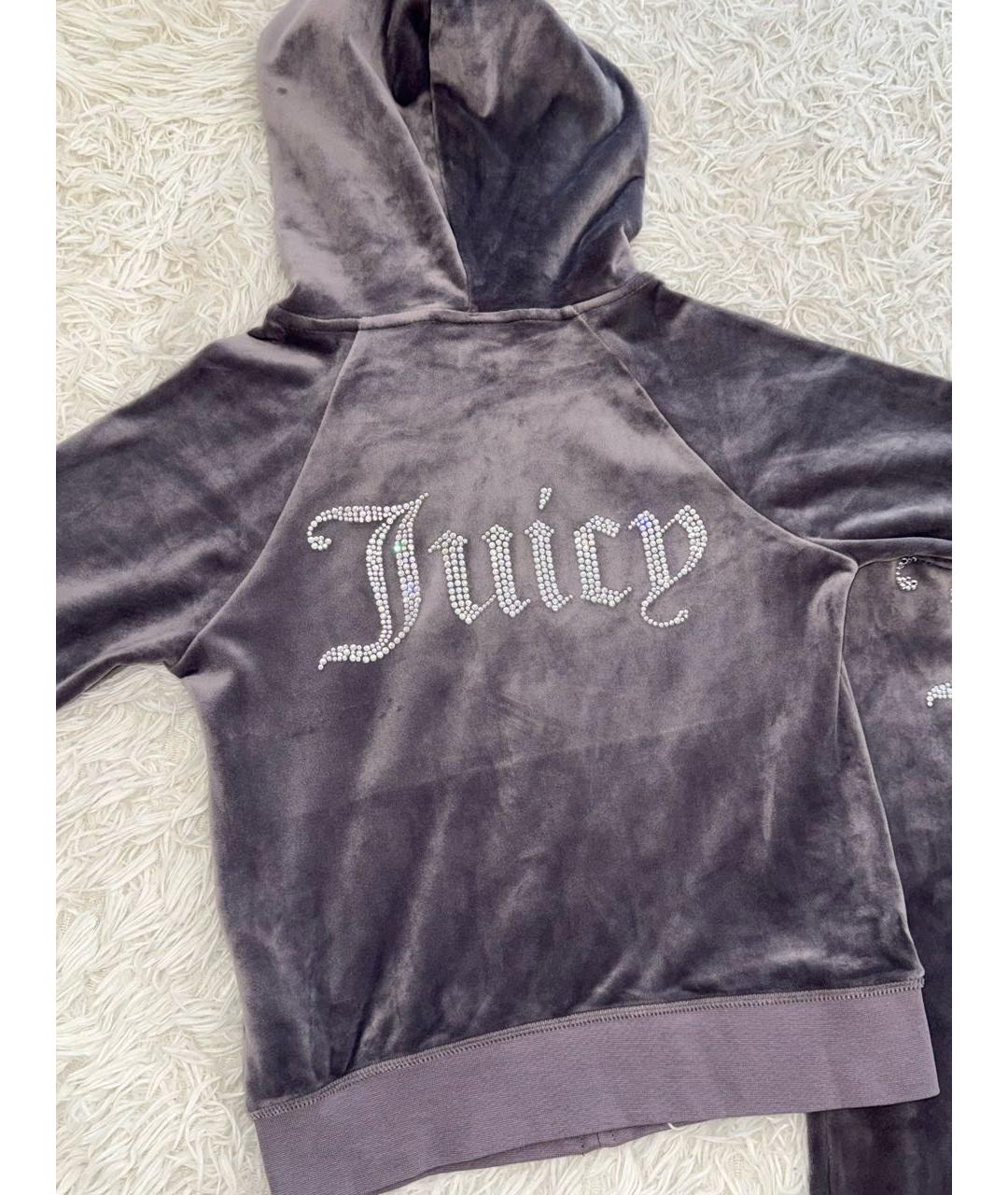 JUICY COUTURE Антрацитовый велюровый спортивные костюмы, фото 5