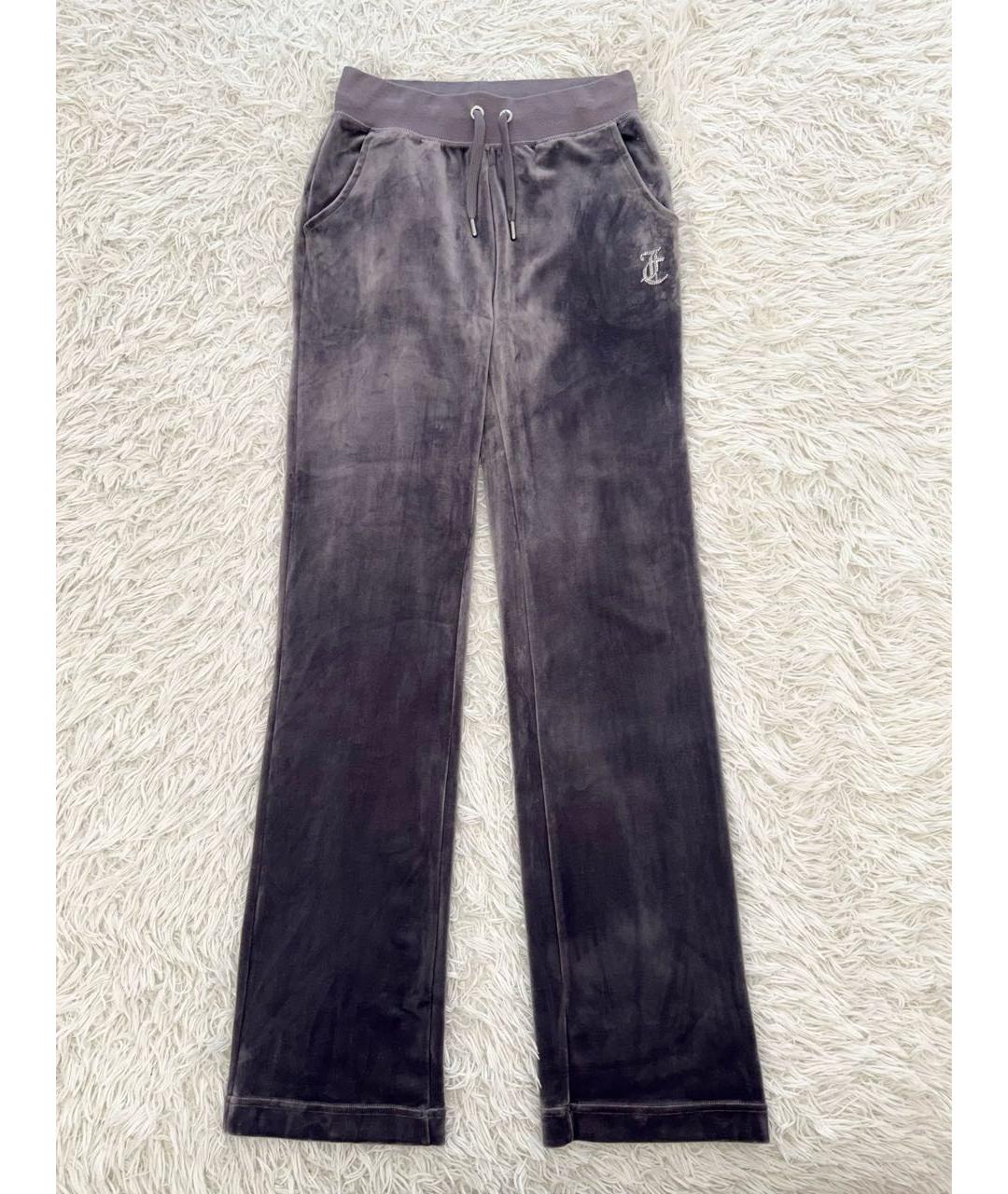 JUICY COUTURE Антрацитовый велюровый спортивные костюмы, фото 2